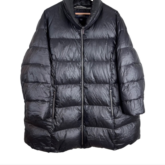 Lands End Black Down Puffer Coat 3XP Quilted Parka Plus 24W-26W Winter Gorpcore - Picture 11 of 11